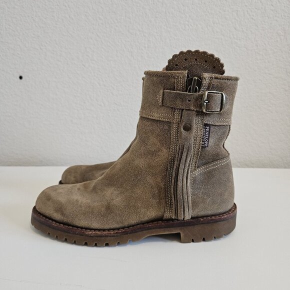 Penelope Chilvers Gaucho Birch Cropped Suede Leather Tassel Ankle Boots 37/6 - Picture 7 of 13